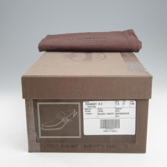 未使用★チャーチ 75F/UK7.5【モデル定価￥157,300-★コインローファー/Pembrey】126ラスト/ビーフロール/黒×白/メンズ/Church's★k937