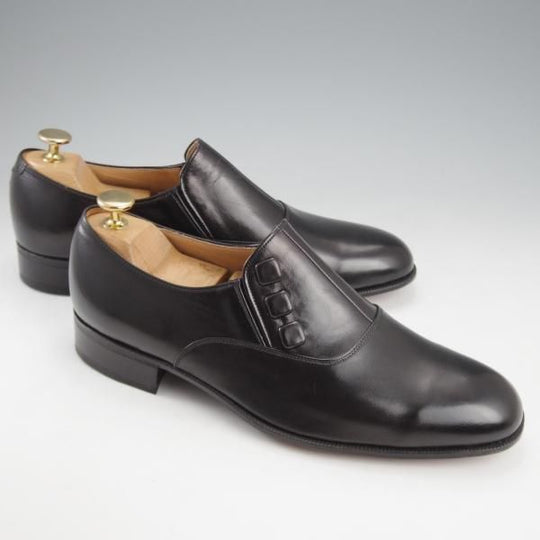 未使用★銀座ヨシノヤ SIZE 26【小笠原シューズ製★サイドエラスティック】カーフ/黒/メンズ/Ginza Yoshinoya★k940