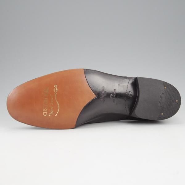 未使用★銀座ヨシノヤ SIZE 26【小笠原シューズ製★サイドエラスティック】カーフ/黒/メンズ/Ginza Yoshinoya★k940