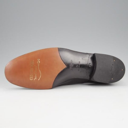 未使用★銀座ヨシノヤ SIZE 26【小笠原シューズ製★サイドエラスティック】カーフ/黒/メンズ/Ginza Yoshinoya★k940