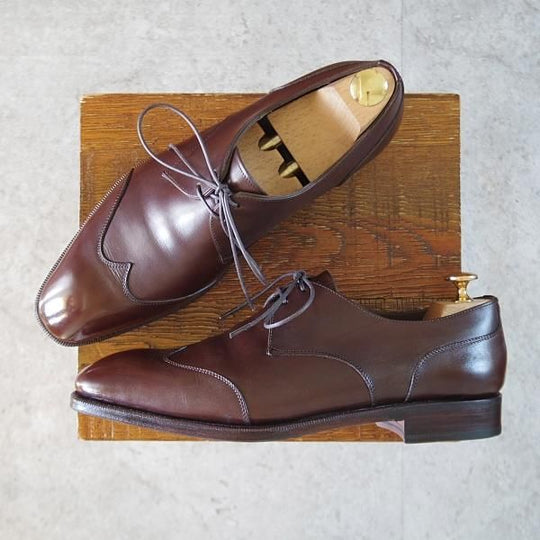 ★(スペイン製)カルミナ SIZE 7【トレーディングポスト別注★ショートウイング/80004】カーフ/濃茶/メンズ/CARMINA★k941