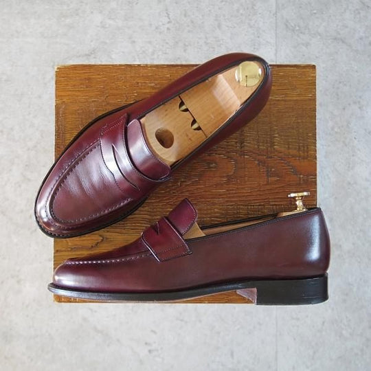 極上★チャーチ 60F/UK6【★コインローファー/NETTON 450】93ラスト/ネバダカーフ/バーガンディー/赤茶/メンズ/Church's★k943