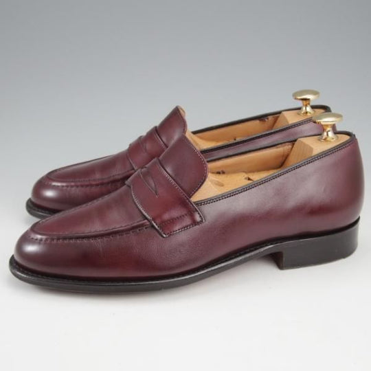 極上★チャーチ 60F/UK6【★コインローファー/NETTON 450】93ラスト/ネバダカーフ/バーガンディー/赤茶/メンズ/Church's★k943