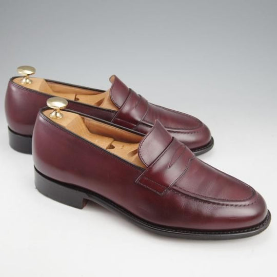 極上★チャーチ 60F/UK6【★コインローファー/NETTON 450】93ラスト/ネバダカーフ/バーガンディー/赤茶/メンズ/Church's★k943