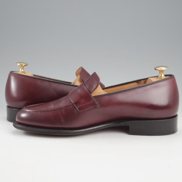 極上★チャーチ 60F/UK6【★コインローファー/NETTON 450】93ラスト/ネバダカーフ/バーガンディー/赤茶/メンズ/Church's★k943