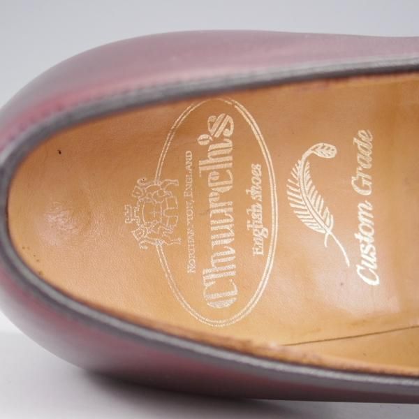 極上★チャーチ 60F/UK6【★コインローファー/NETTON 450】93ラスト/ネバダカーフ/バーガンディー/赤茶/メンズ/Church's★k943