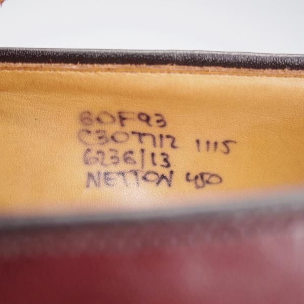 極上★チャーチ 60F/UK6【★コインローファー/NETTON 450】93ラスト/ネバダカーフ/バーガンディー/赤茶/メンズ/Church's★k943