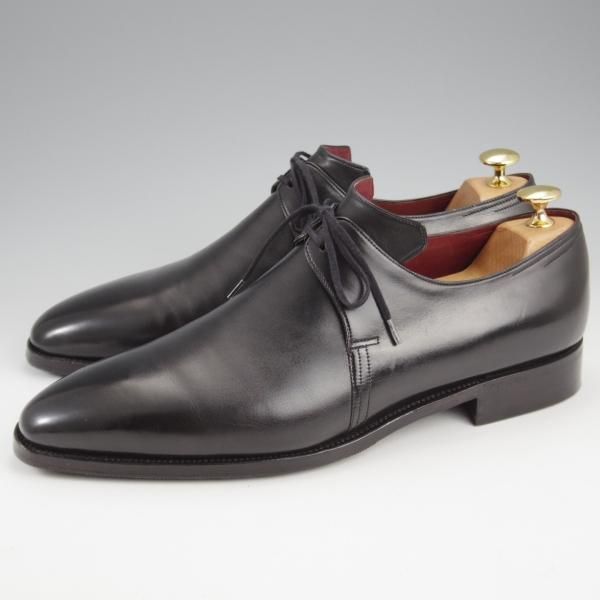 ★(仏)Corthay/コルテ SIZE 10【現行定価￥236,500-★純正シューツリー付き/Arca/アルカ】プレーントゥ/Vフロント/カーフ/黒/メンズ★k947