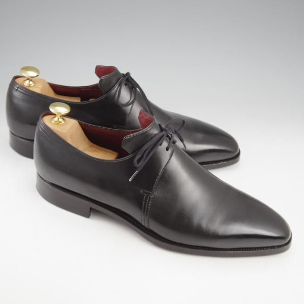 ★(仏)Corthay/コルテ SIZE 10【現行定価￥236,500-★純正シューツリー付き/Arca/アルカ】プレーントゥ/Vフロント/カーフ/黒/メンズ★k947