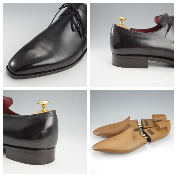 ★(仏)Corthay/コルテ SIZE 10【現行定価￥236,500-★純正シューツリー付き/Arca/アルカ】プレーントゥ/Vフロント/カーフ/黒/メンズ★k947