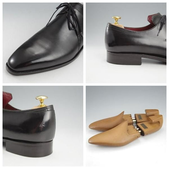 ★(仏)Corthay/コルテ SIZE 10【現行定価￥236,500-★純正シューツリー付き/Arca/アルカ】プレーントゥ/Vフロント/カーフ/黒/メンズ★k947