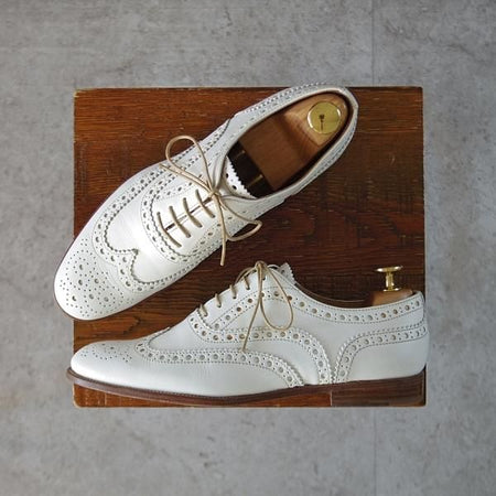 極上★チャーチ(レディース) SIZE 36.5【★BURWOOD 3W/バーウッド】フルブローグ/カーフ/白/Church's★k949