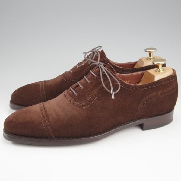 極上★クロケット&ジョーンズ 6.5D【ハンドグレードライン★ALBANY/337ラスト】クォーターブローグ/スエード/濃茶/Crockett&Jones★k955