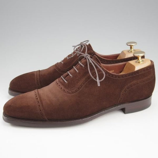 極上★クロケット&ジョーンズ 6.5D【ハンドグレードライン★ALBANY/337ラスト】クォーターブローグ/スエード/濃茶/Crockett&Jones★k955