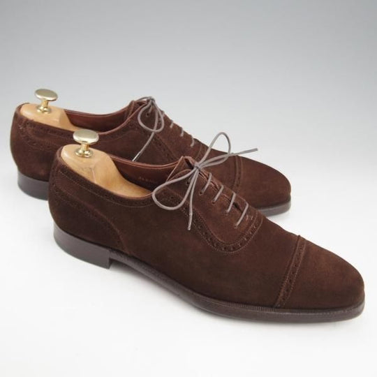 極上★クロケット&ジョーンズ 6.5D【ハンドグレードライン★ALBANY/337ラスト】クォーターブローグ/スエード/濃茶/Crockett&Jones★k955