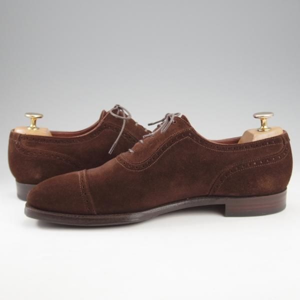 極上★クロケット&ジョーンズ 6.5D【ハンドグレードライン★ALBANY/337ラスト】クォーターブローグ/スエード/濃茶/Crockett&Jones★k955