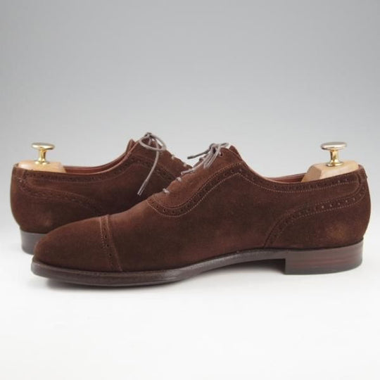 極上★クロケット&ジョーンズ 6.5D【ハンドグレードライン★ALBANY/337ラスト】クォーターブローグ/スエード/濃茶/Crockett&Jones★k955