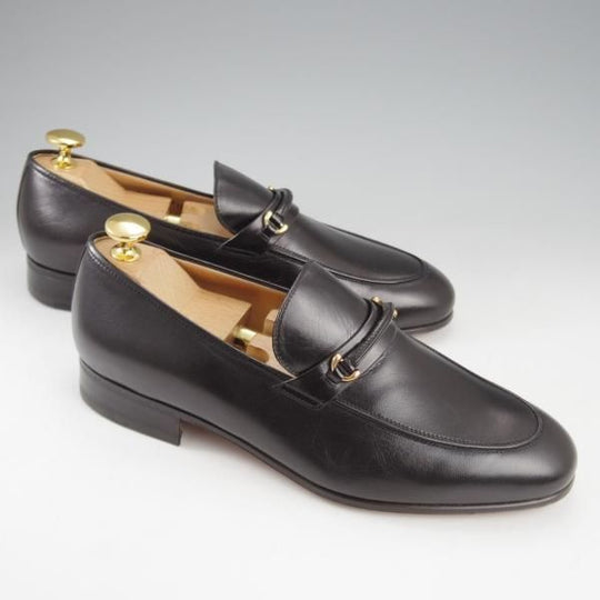未使用★(伊)タニノクリスチー SIZE 5.5【デッドストック品★ビットローファー/黒】スリッポン/カーフ/メンズ/TANINO CRISCI★k962