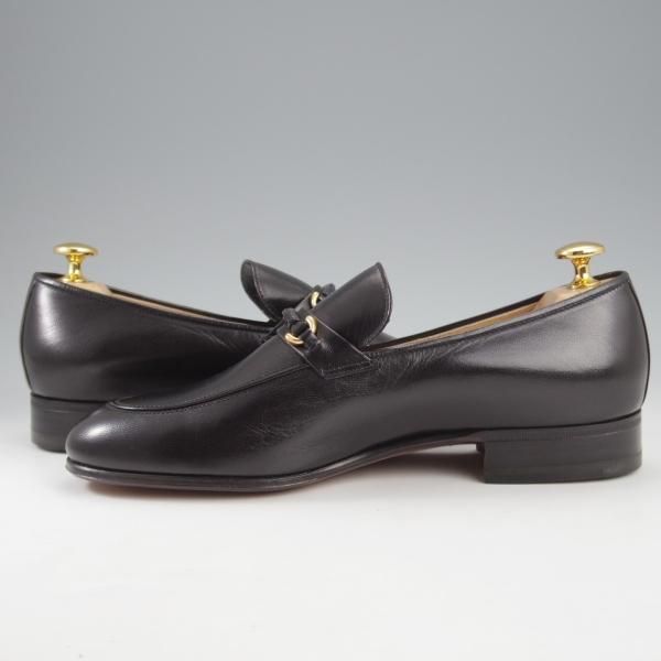 未使用★(伊)タニノクリスチー SIZE 5.5【デッドストック品★ビットローファー/黒】スリッポン/カーフ/メンズ/TANINO CRISCI★k962