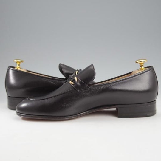未使用★(伊)タニノクリスチー SIZE 5.5【デッドストック品★ビットローファー/黒】スリッポン/カーフ/メンズ/TANINO CRISCI★k962