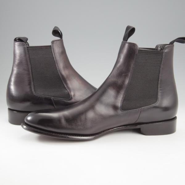 極美品★シェットランドフォックス SIZE 7.5【定価￥61,600-★ボートン/サイドゴアブーツ/071F】カーフ/黒/メンズ/Shetlandfox★k985