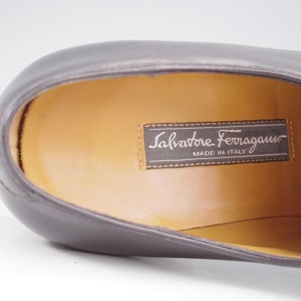 極美品★(伊)サルヴァトーレ・フェラガモ 6.5EE【最上級★TRAMEZZAライン/トラメッザ】ホールカット/黒/Salvatore Ferragamo★k988