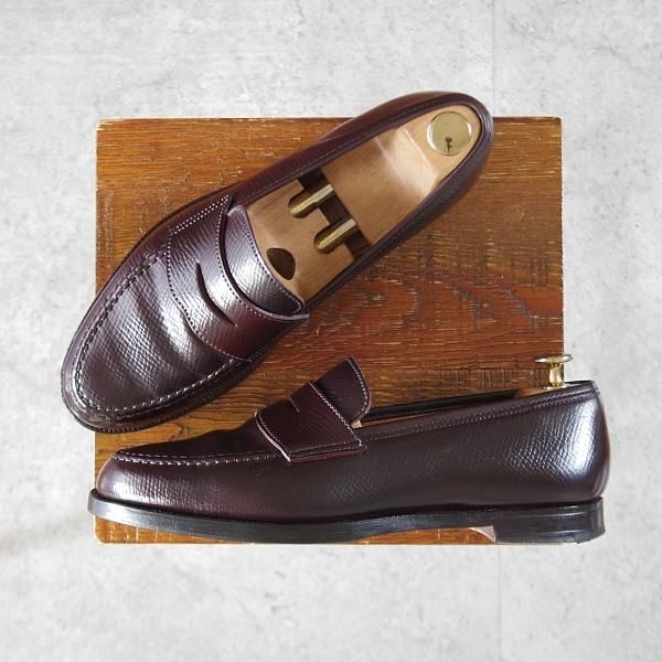 極上★クロケット&ジョーンズ 6.5E【定価￥165,000-★型押しコードバン/BOSTON 2】コインローファー/赤茶/Crockett&Jones★k991