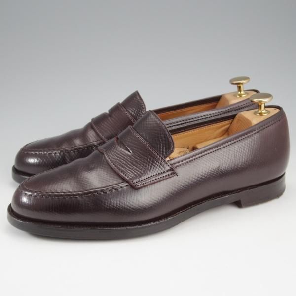 極上★クロケット&ジョーンズ 6.5E【定価￥165,000-★型押しコードバン/BOSTON 2】コインローファー/赤茶/Crockett&Jones★k991