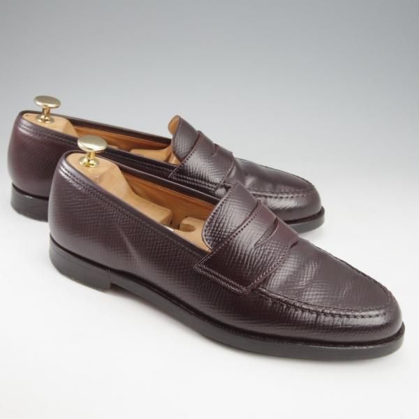 極上★クロケット&ジョーンズ 6.5E【定価￥165,000-★型押しコードバン/BOSTON 2】コインローファー/赤茶/Crockett&Jones★k991