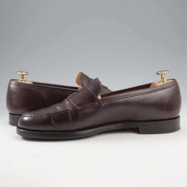 極上★クロケット&ジョーンズ 6.5E【定価￥165,000-★型押しコードバン/BOSTON 2】コインローファー/赤茶/Crockett&Jones★k991