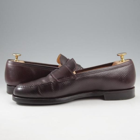 極上★クロケット&ジョーンズ 6.5E【定価￥165,000-★型押しコードバン/BOSTON 2】コインローファー/赤茶/Crockett&Jones★k991