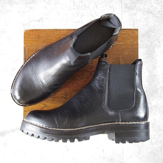 極上★(伊)F.LLIジャコメッティ SIZE 40【定価￥140,800-★マルモラーダ/ゴートレザー(山羊革)仕様/サイドゴアブーツ】FG579/黒★k995