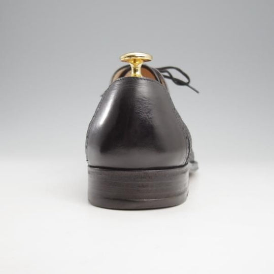 極上★(伊)タニノクリスチー SIZE 9【定価10万円以上★セミブローグ/黒】カーフ×イントレチャート/メンズ/TANINO CRISCI★k998