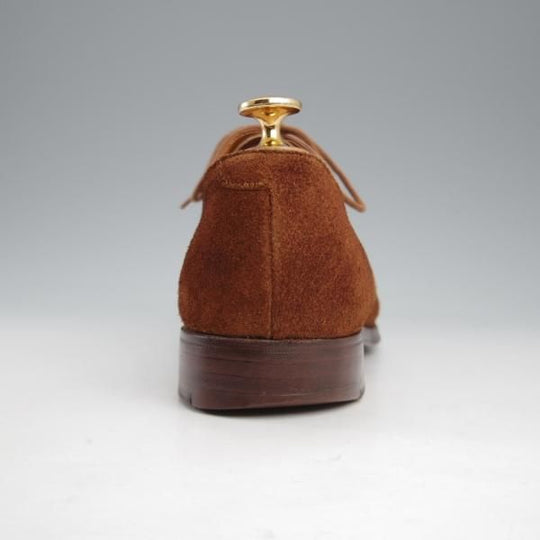 極上★クロケット&ジョーンズ 7.5D【バーニーズNY別注★ストレートチップ/297ラスト】スエード/茶/メンズ/Crockett&Jones★k999