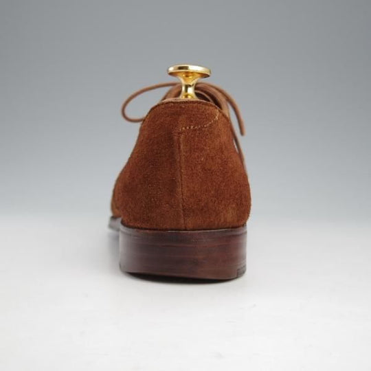 極上★クロケット&ジョーンズ 7.5D【バーニーズNY別注★ストレートチップ/297ラスト】スエード/茶/メンズ/Crockett&Jones★k999