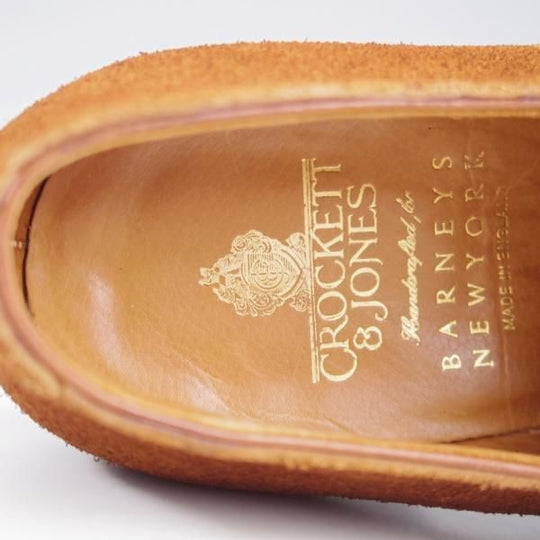 極上★クロケット&ジョーンズ 7.5D【バーニーズNY別注★ストレートチップ/297ラスト】スエード/茶/メンズ/Crockett&Jones★k999