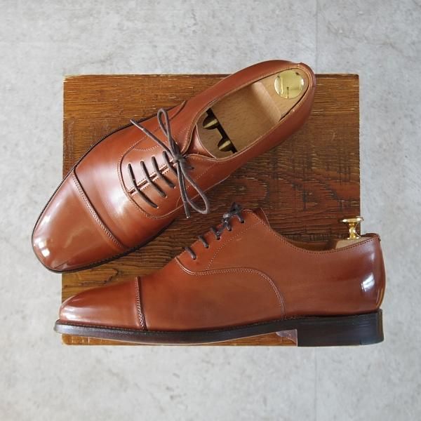 極美品★(英)グレンソン 6.5F【現行定価￥98,890-★G-ONEライン/LONDON】ロンドン/22346/G1/ストレートチップ/カーフ/茶/GRENSON★l001