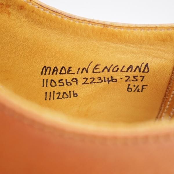 極美品★(英)グレンソン 6.5F【現行定価￥98,890-★G-ONEライン/LONDON】ロンドン/22346/G1/ストレートチップ/カーフ/茶/GRENSON★l001