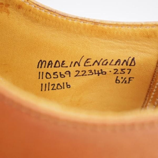 極美品★(英)グレンソン 6.5F【現行定価￥98,890-★G-ONEライン/LONDON】ロンドン/22346/G1/ストレートチップ/カーフ/茶/GRENSON★l001