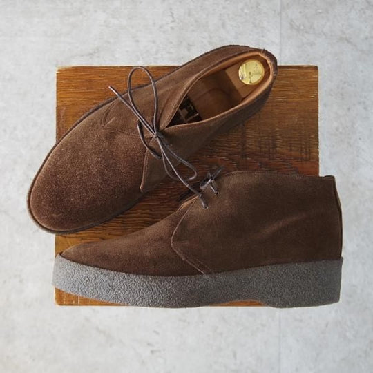 未使用★(英)SANDERS/サンダース SIZE 6.5【定価￥52,800-★チャッカブーツ/マッドガード】6480/スエード/濃茶/メンズ★l002