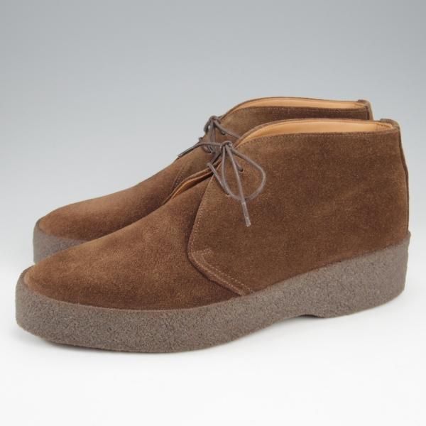 未使用★(英)SANDERS/サンダース SIZE 6.5【定価￥52,800-★チャッカブーツ/マッドガード】6480/スエード/濃茶/メンズ★l002