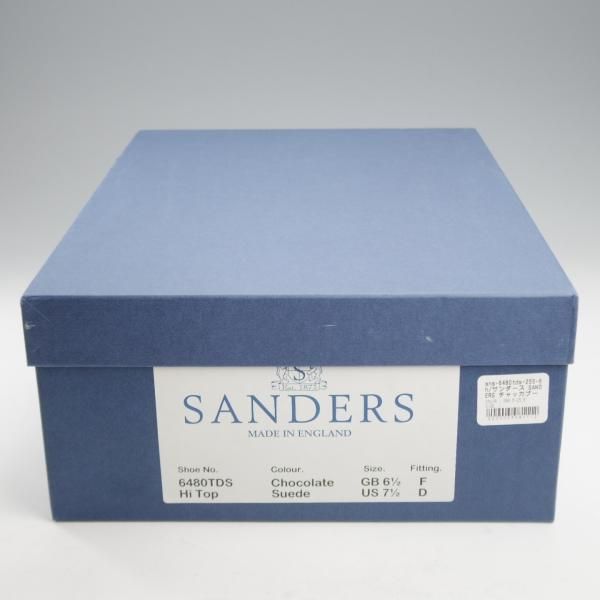 未使用★(英)SANDERS/サンダース SIZE 6.5【定価￥52,800-★チャッカブーツ/マッドガード】6480/スエード/濃茶/メンズ★l002