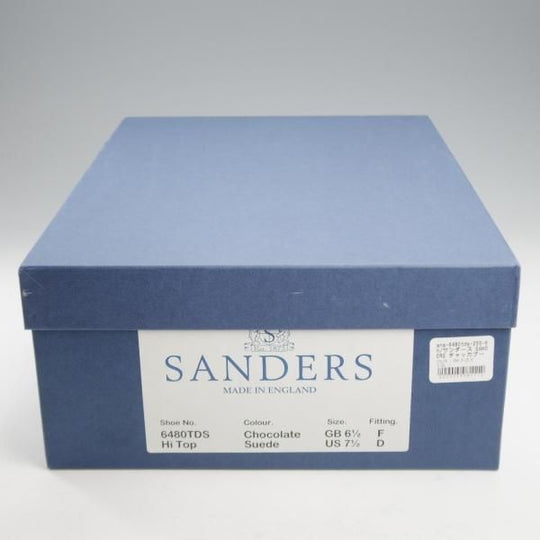未使用★(英)SANDERS/サンダース SIZE 6.5【定価￥52,800-★チャッカブーツ/マッドガード】6480/スエード/濃茶/メンズ★l002
