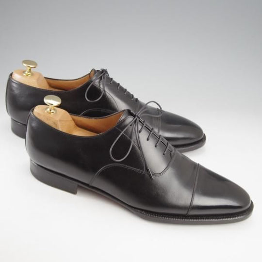 美品★(伊)エンツォ・ボナフェ SIZE 9【ハンドソーンウェルテッド製法★ストレートチップ】カーフ/黒/メンズ/Enzo Bonafe★l014