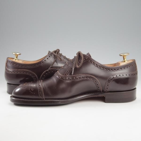 極美品★(英)チーニー 6F【モデル定価￥88,000-★WILFRED/ウィルフレッド】125ラスト/セミブローグ/ANTIQUE WALNUT/濃茶/CHEANEY★l015