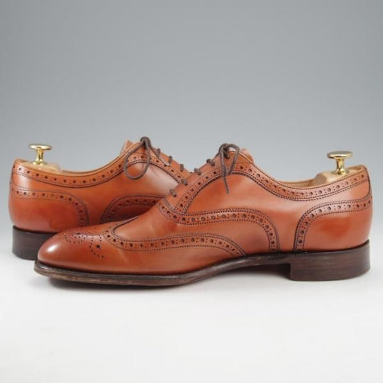 極美品★(英)チーニー 7.5F【定価￥82,500-★ARTHUR 3/アーサー/125ラスト】フルブローグ/カーフ/茶/メンズ/CHEANEY★l016