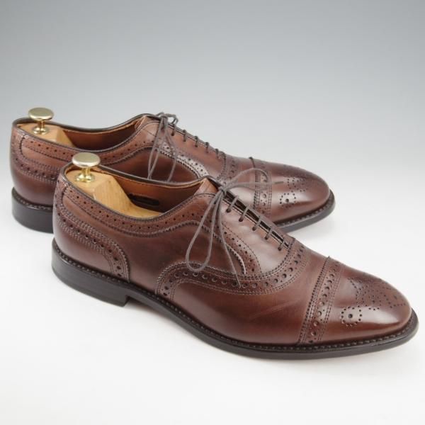 極美品★(米)アレンエドモンズ 9E【定価￥85,800-★STRAND/ストランド】セミブローグ/カーフ/濃茶/メンズ/ALLEN EDMONDS★l017