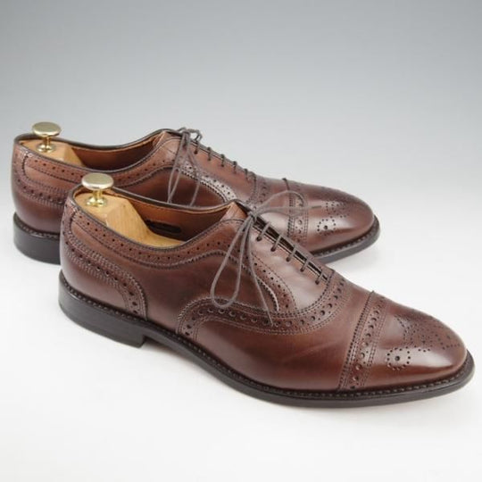極美品★(米)アレンエドモンズ 9E【定価￥85,800-★STRAND/ストランド】セミブローグ/カーフ/濃茶/メンズ/ALLEN EDMONDS★l017