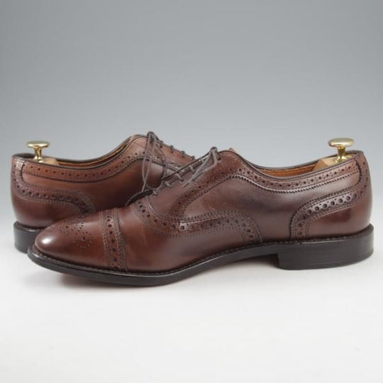 極美品★(米)アレンエドモンズ 9E【定価￥85,800-★STRAND/ストランド】セミブローグ/カーフ/濃茶/メンズ/ALLEN EDMONDS★l017