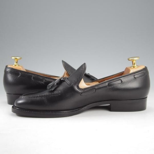 未使用★(伊)エルメネジルド・ゼニア(レディース) SIZE 37【★タッセルローファー/黒】カーフ/Ermenegildo Zegna★l018